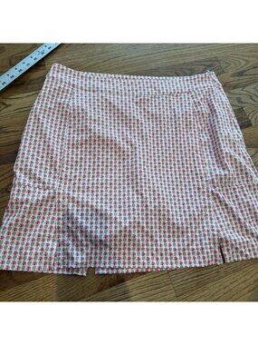 FAIRWAY & GREEN WOMENS SIZE 10 PINEAPPLE PINK GREEN SKORT SKIRT TENNIS GOLF